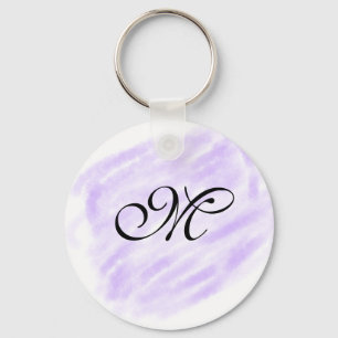 Porte-clés simples éclaboussures d'aquarelle violette pastel
