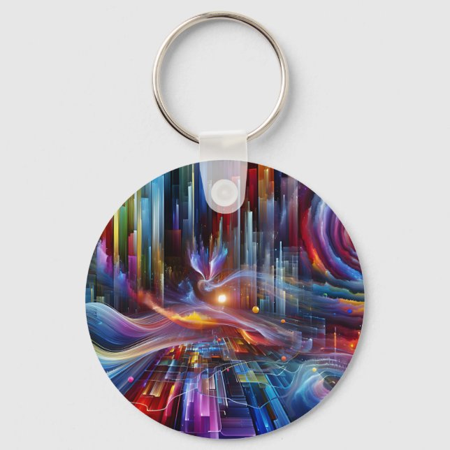 Porte-clés "Sinewaves Of Light" Modern Futuristic Beautiful (Recto)