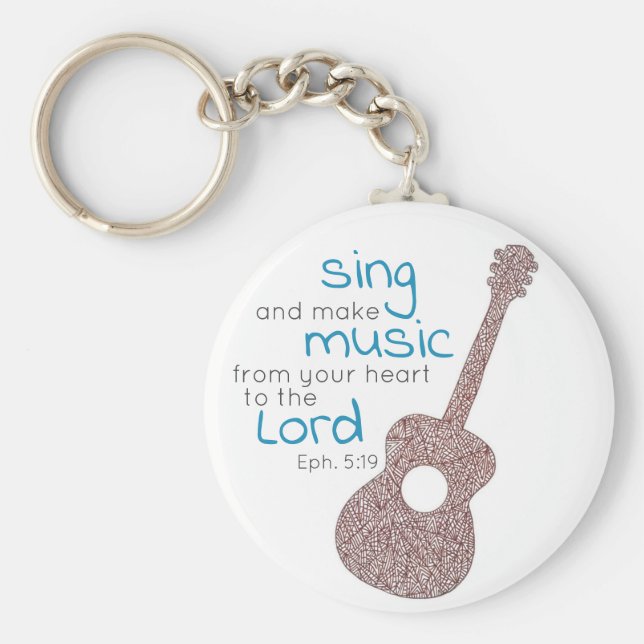 Porte-clés "Sing And Make Music..." Guitar Keychain (Devant)
