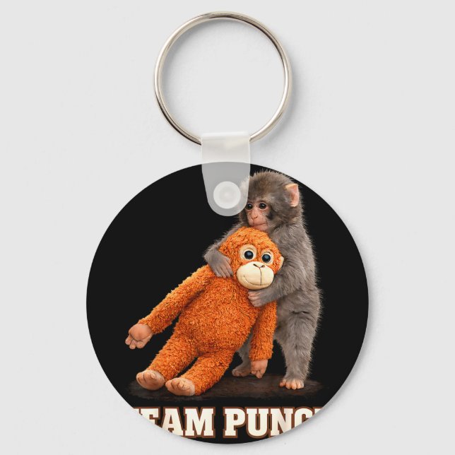 Porte-clés singe adorable coup bébé graphique équipe coup gro (Recto)