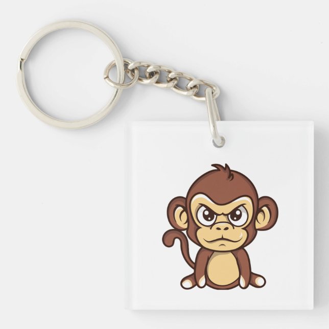 Porte-clés singe bébé en colère mignon (Devant)