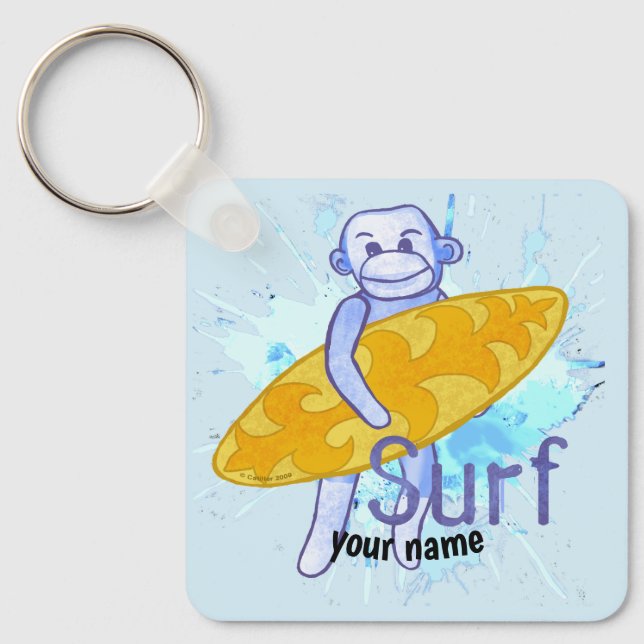 Porte-clés Singe Chaussette Surfeur  (Recto)