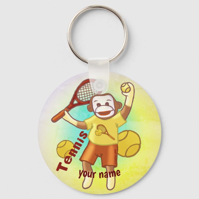 Porte-clés singe en chaussette de tennis (Recto)