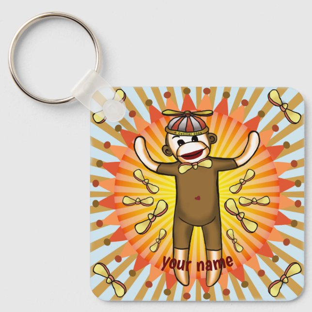 Porte-clés Singes Chaussette Beanie  (Recto)