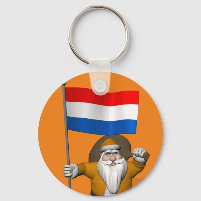 Porte-clés Sinterklaas Avec Ensigne De Pays-Bas (Recto)