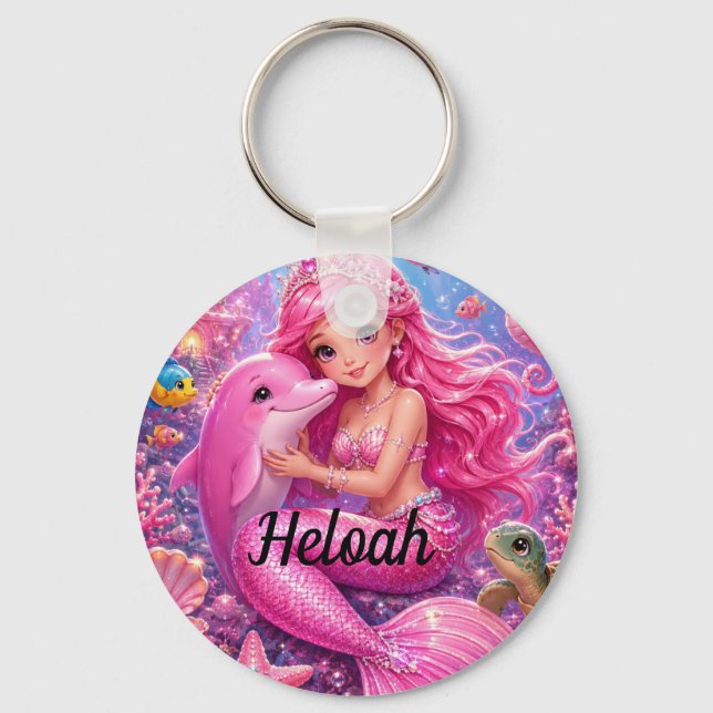 Porte-clés Sirène Rose Magique Princesse Rosabella (Recto)