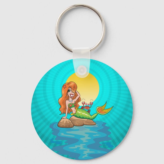 Porte-clés Sirène sous une Pleine lune (Recto)
