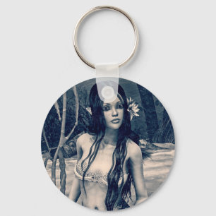 Porte-clés Sirène Vintage Photo Ancienne Fantaisie Artistique