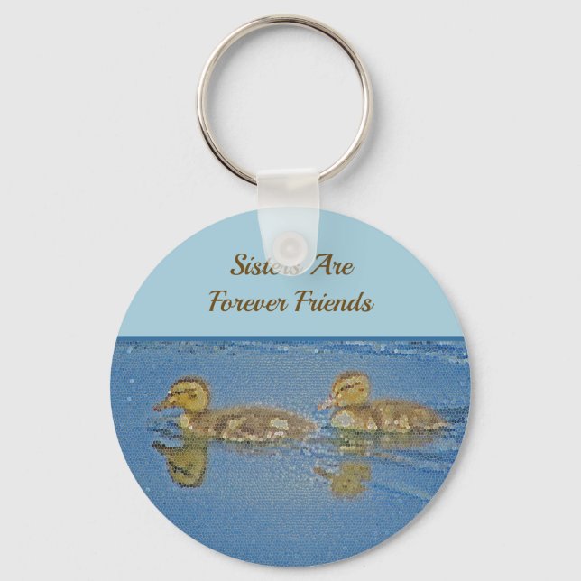 Porte-clés Sisters Forever Friends Ducklings Mosaic Sibling (Recto)