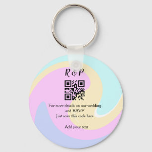 Porte-clés site web de mariage rsvp q r code ajouter nom text