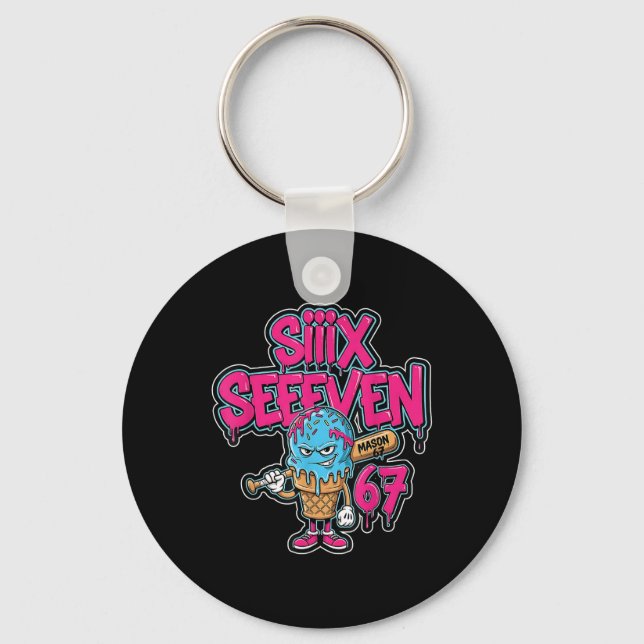 Porte-clés Six Seven 67 Bysebyll Player Ice Cream Drip Meme L (Recto)
