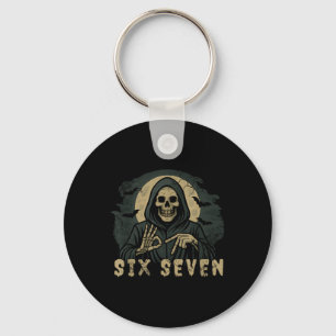 Porte-clés Six Seven 67 Faucheuse Halloween Squelette Main S
