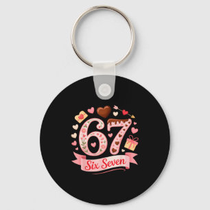 Porte-clés Six Seven 67 Floral Heart Saint-Valentin Tenue Mig