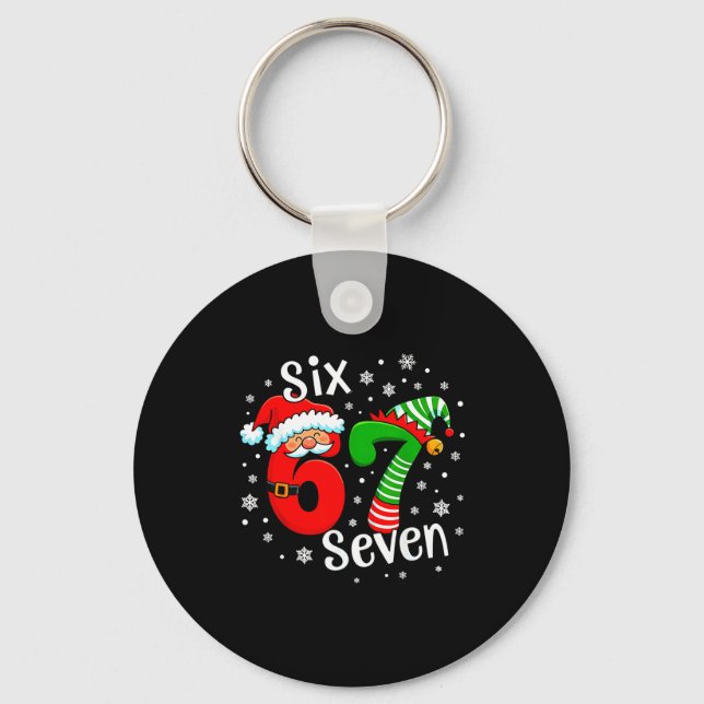 Porte-clés Six Seven 67 Meme 6 7 Elf Santa Christmas  (Recto)