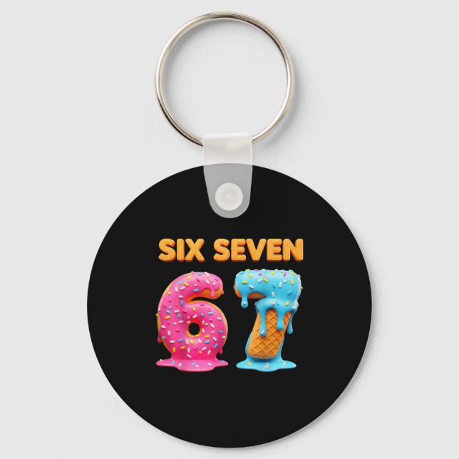 Porte-clés Six Seven 67 Number Meme Ice Cream Drip Gen Alpha  (Recto)
