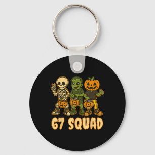 Porte-clés Six Seven 67 Squad Citrouille Squelette Halloween