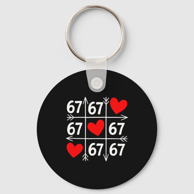 Porte-clés Six Seven 6 7 Funny 67 Valentines Day Heart Men Wo (Recto)