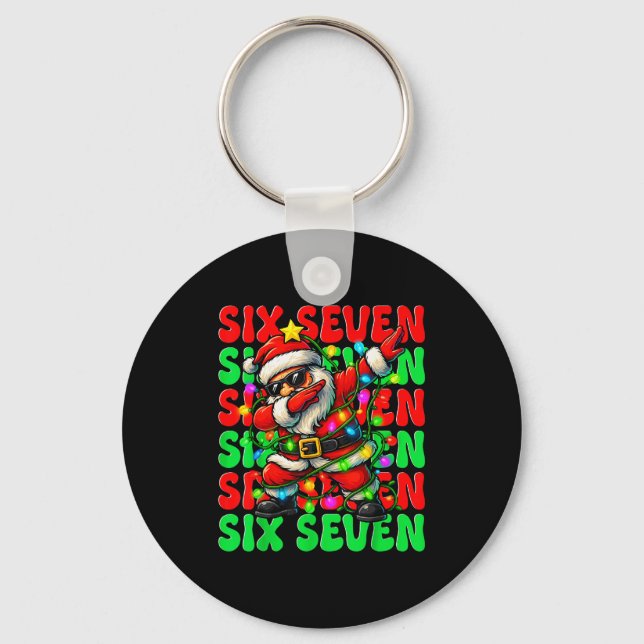Porte-clés Six Seven 6 7 Mème Santa Dabbing Noël 67 Paja (Recto)