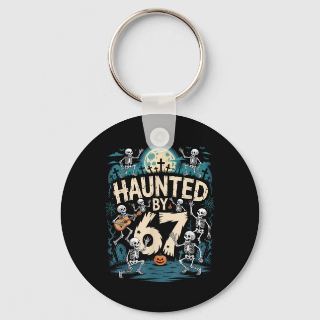 Porte-clés Six Seven 6 7 Memes 67 squelette main Halloween en (Recto)