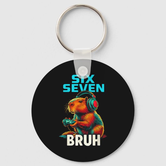 Porte-clés Six Seven Bruh 67 Meme Funny Capybara  (Recto)