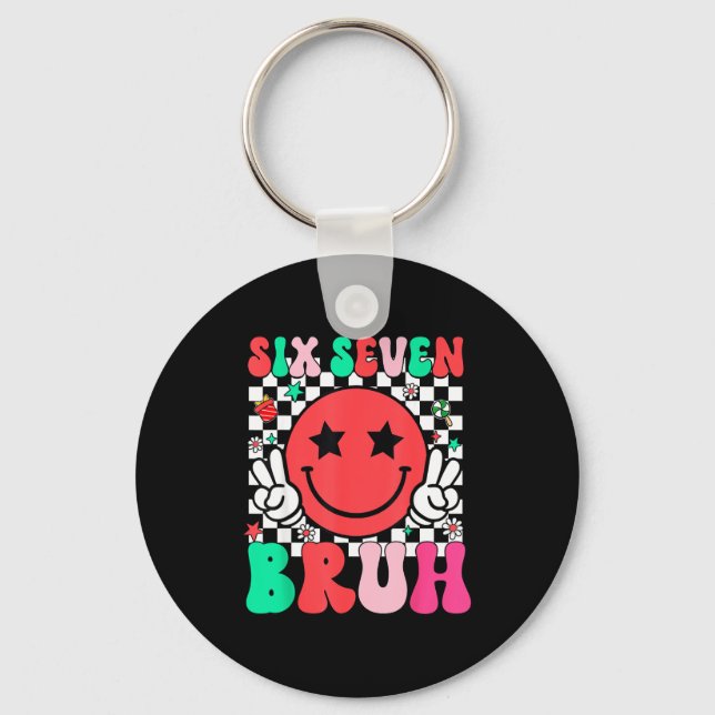 Porte-clés Six Seven Bruh 6 7 Mème Génération Alpha Argot Drô (Recto)