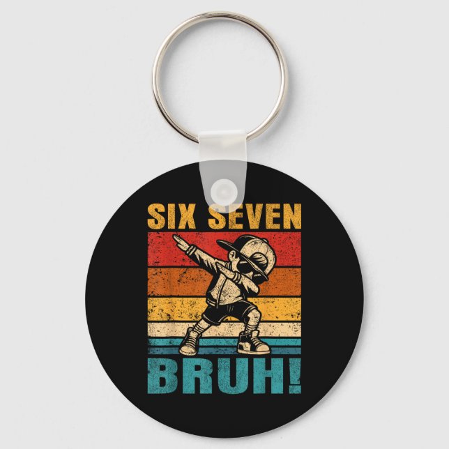 Porte-clés Six Seven Bruh Dabbing Boy Drôle 67 Meme Gen Alpha (Recto)