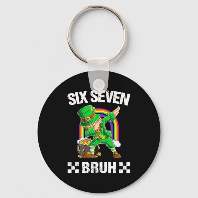 Porte-clés Six Seven Bruh Dabbing Leprechaun Saint-Patrick  (Recto)
