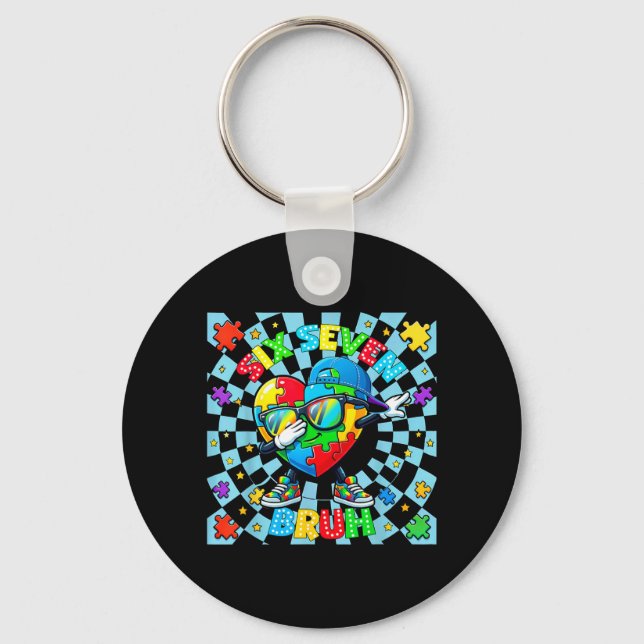 Porte-clés Six Seven Bruh Sensibilisation à l'Autisme Puzzle  (Recto)