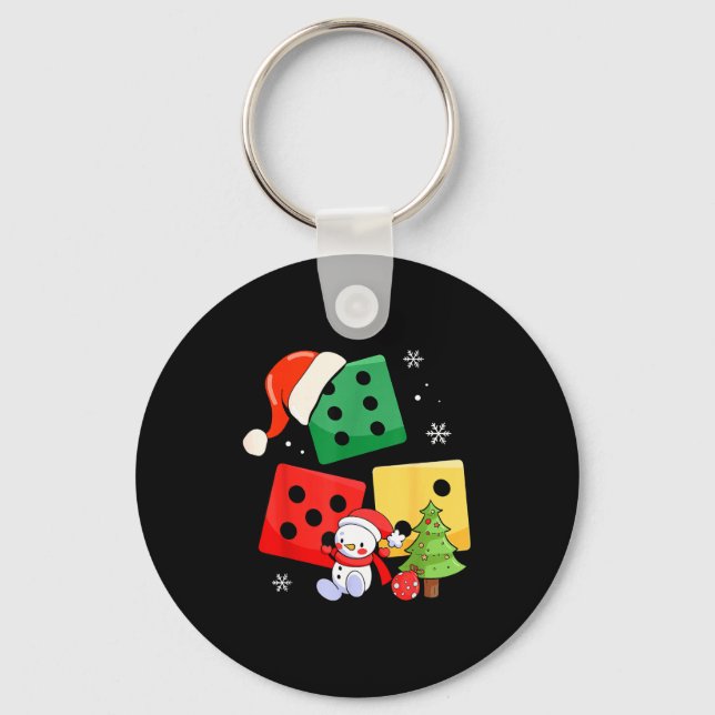 Porte-clés Six Seven Christmas Three Dice Santa Hat 67 Meme  (Recto)