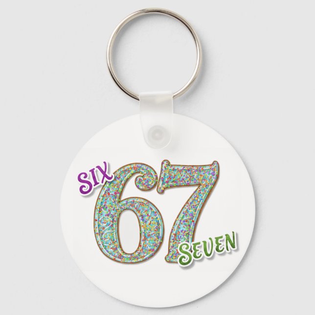 Porte-clés Six Seven Confetti Cerveau Pourri (Recto)