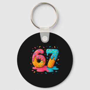 Porte-clés Six Seven Crème Glacée Dégoulinante Mème Cool 67 N
