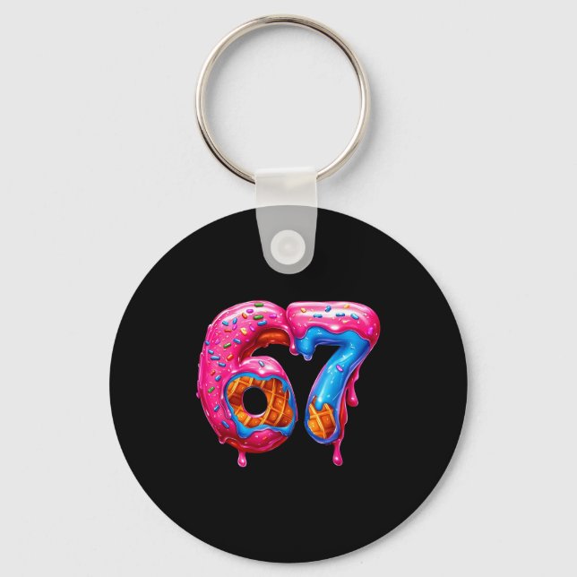 Porte-clés Six Seven Donut Ice Cream Drip Cool Meme Funny 67  (Recto)