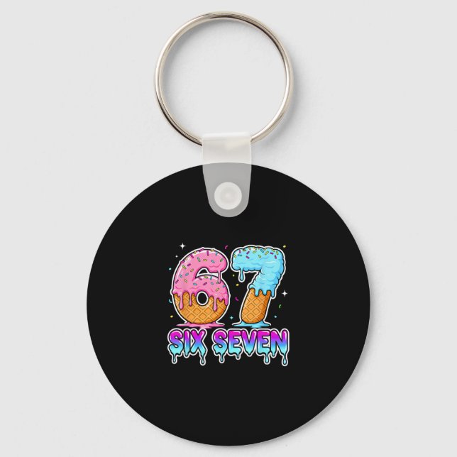 Porte-clés Six Seven Glace Drip Cool Meme 67 Drôle Gen Al (Recto)