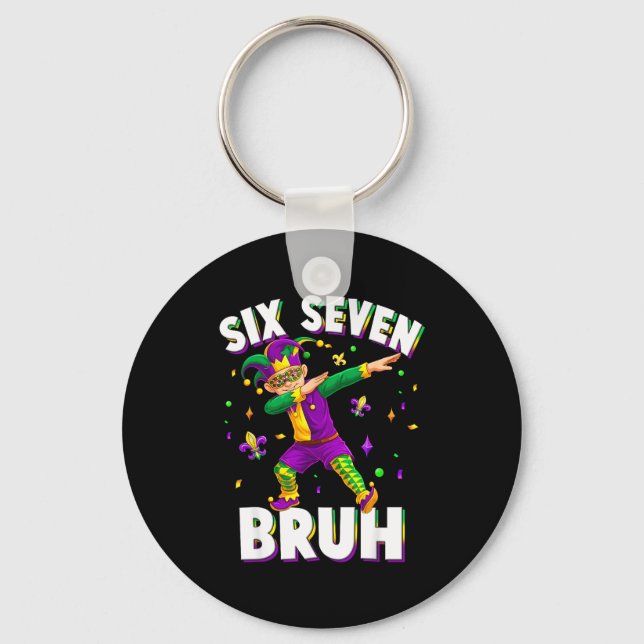 Porte-clés Six Seven Mardi Gras Jester 67 Meme Carnival 6 7 K (Recto)