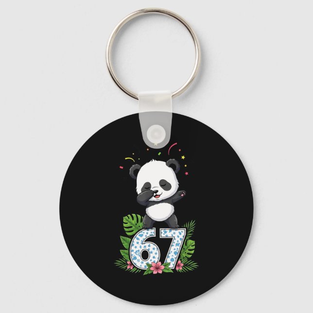 Porte-clés Six Seven Meme Dabbing Baby Panda 67 Funny Gen Z A (Recto)