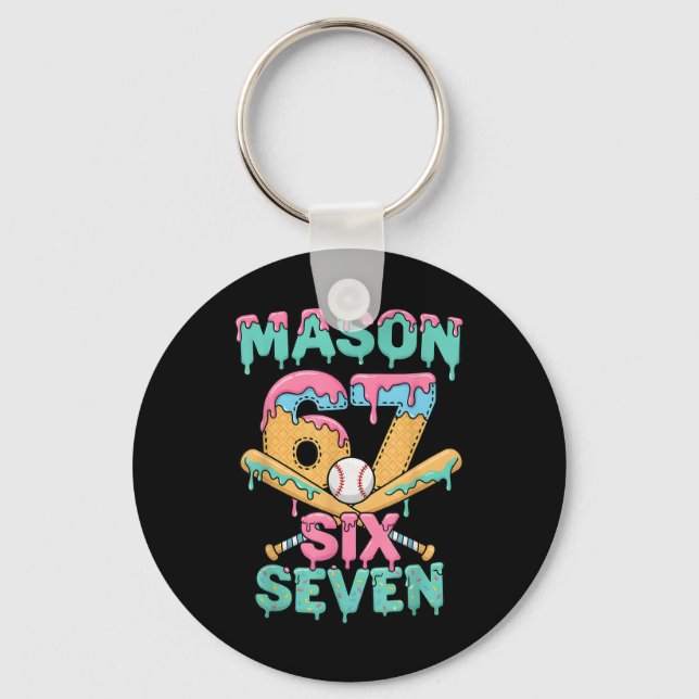 Porte-clés Six Seven Meme Mason Ice Cream Drip Funny Bysebyll (Recto)