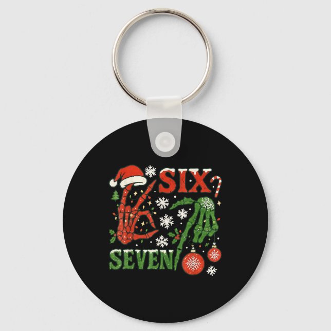 Porte-clés Six Seven Meme Noël 6-7 Noël Squelette Ha (Recto)