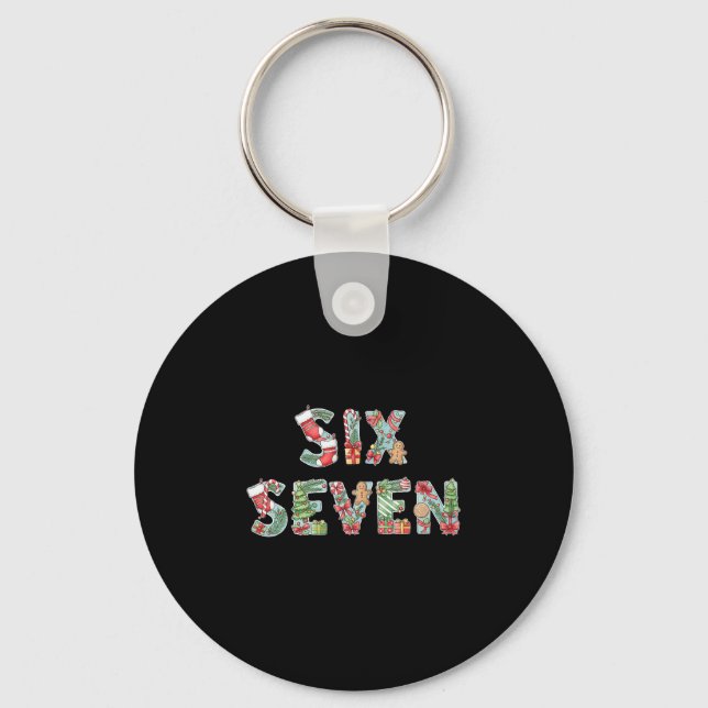Porte-clés Six Seven Noël Meme 67 Drôle Vacances Hommes Femme (Recto)