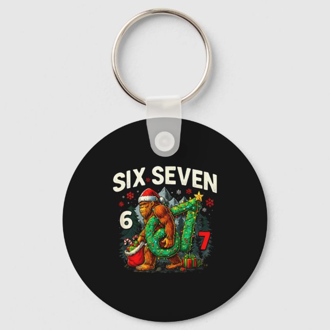 Porte-clés Six Seven Santa Bigfoot Christmas Sasquatch 67 Fun (Recto)