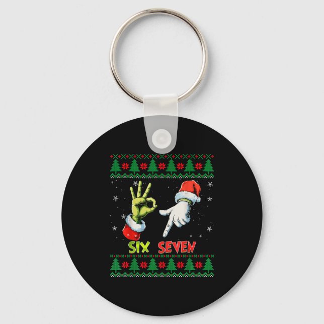 Porte-clés Six Seven Skeleton Meme Christmas Ugly Sweater 67  (Recto)