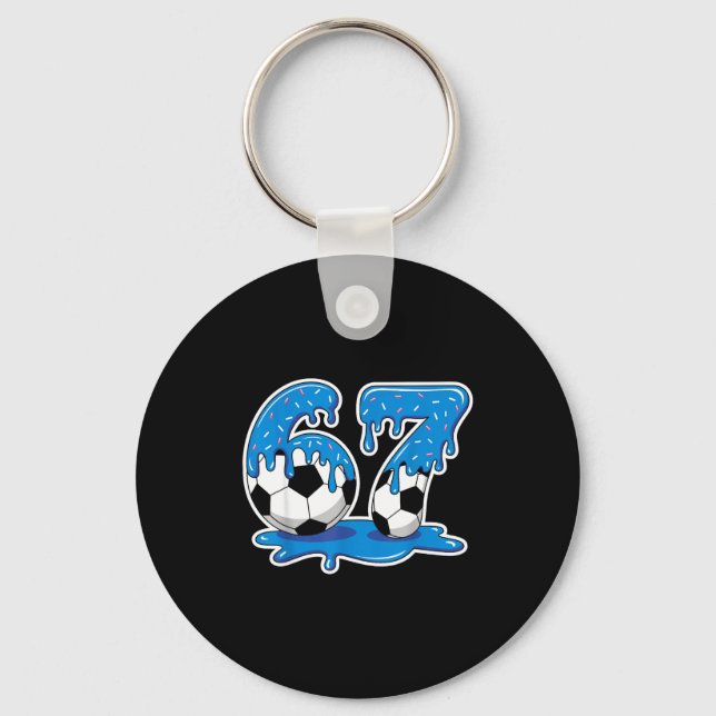 Porte-clés Six Seven Soccer Ice Cream Drip Funny Design  (Recto)