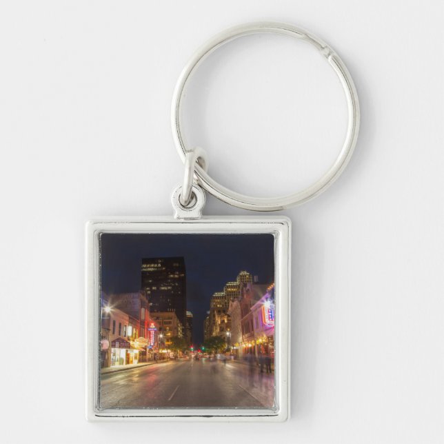 Porte-clés Sixième Rue À Dusk Dans Le Centre D'Austin, Texas (Devant)