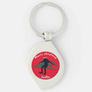 Porte-clés skateboard cadeau de noël, nom personnalisé
