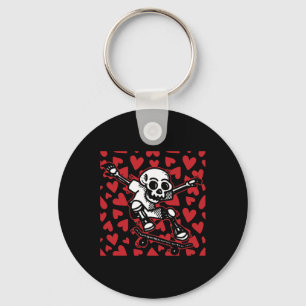 Porte-clés Skateboard Hearts Valentines Day Skull Love Skater