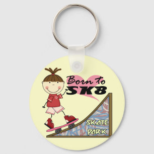Porte-clés SKATEBOARDING - Brunette Girl Tshirts et cadeaux