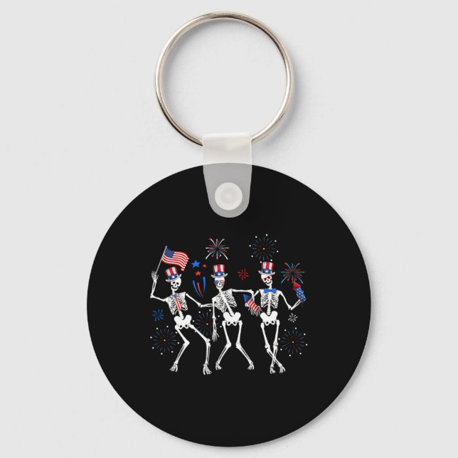 Porte-clés Skeleton 4 juillet Drapeau américain Skellies (Recto)