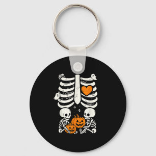 Porte-clés Skeleton Baby Twins Halloween Grossesse Annonce