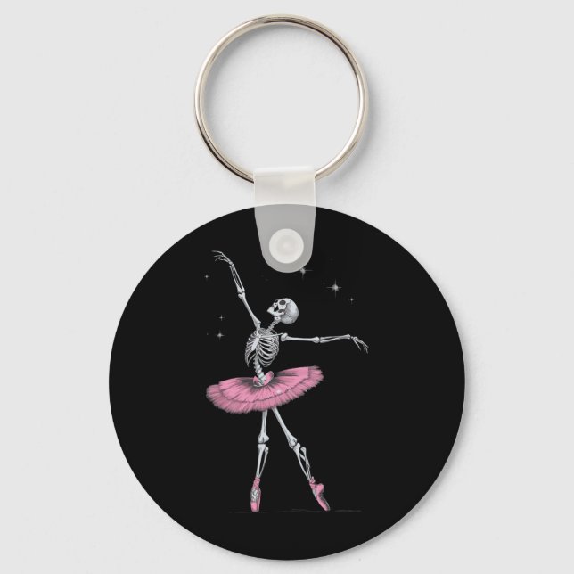 Porte-clés Skeleton Ballet Halloween Costume Drôle Crâne (Recto)