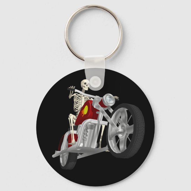 Porte-clés Skeleton Biker / Bike Rider : 3D Modèle : Porte -  (Recto)