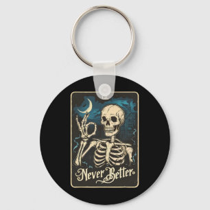 Porte-clés Skeleton Carte Tarot Jamais Mieux Skin Halloween